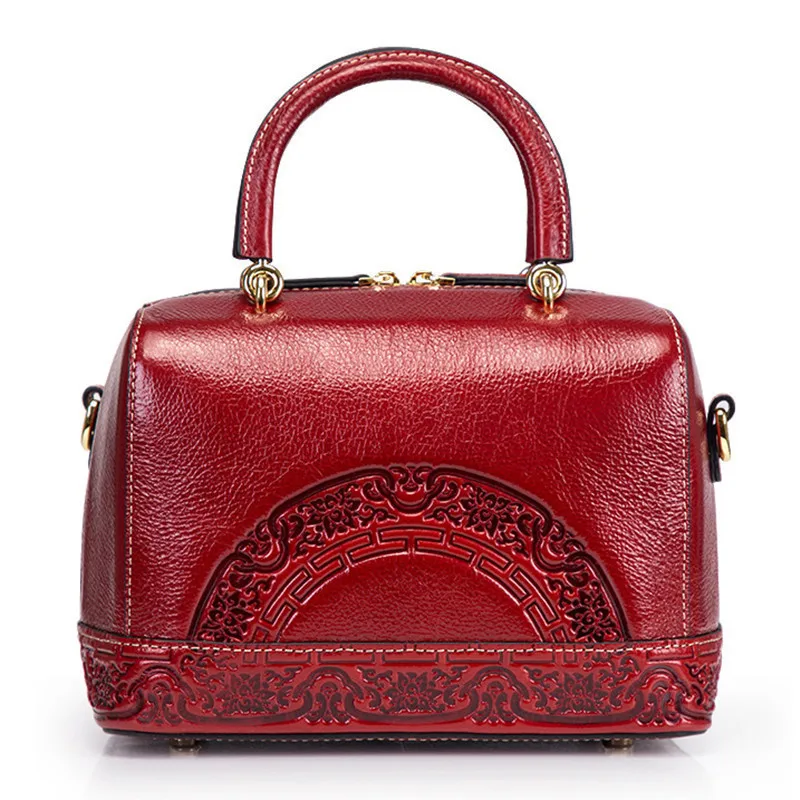 Chinese Style Genuine Leather Box Doctor Female Shoulder Bags 2023 Women\'s Brand Crossbody Handbags For Women Luxury Designer