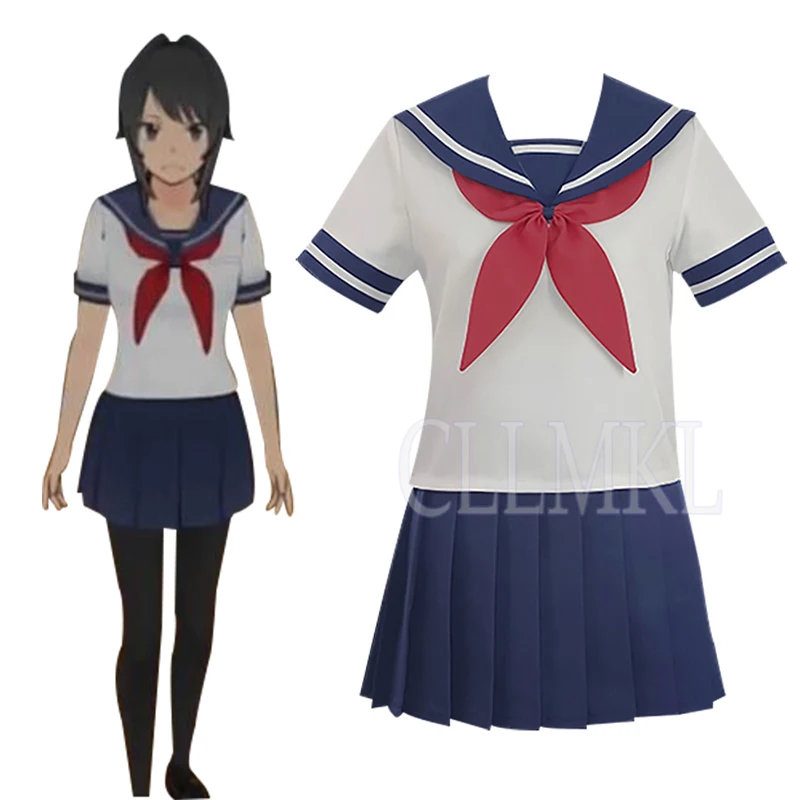 

Yandere Simulator Cosplay Costume Ayano Aishi Uniforms Yandere-chan JK School Women Outfit Sailor Suit Custom Made