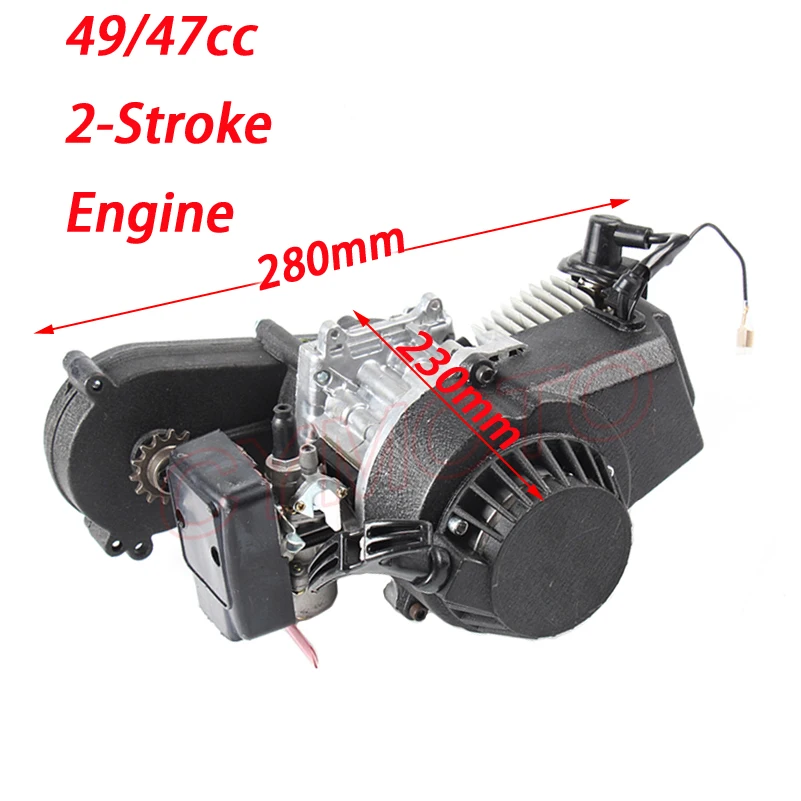 

49cc /47cc Engine 2-Stroke Electric Pull Start W/Transmission for Mini Moto Quad Bike