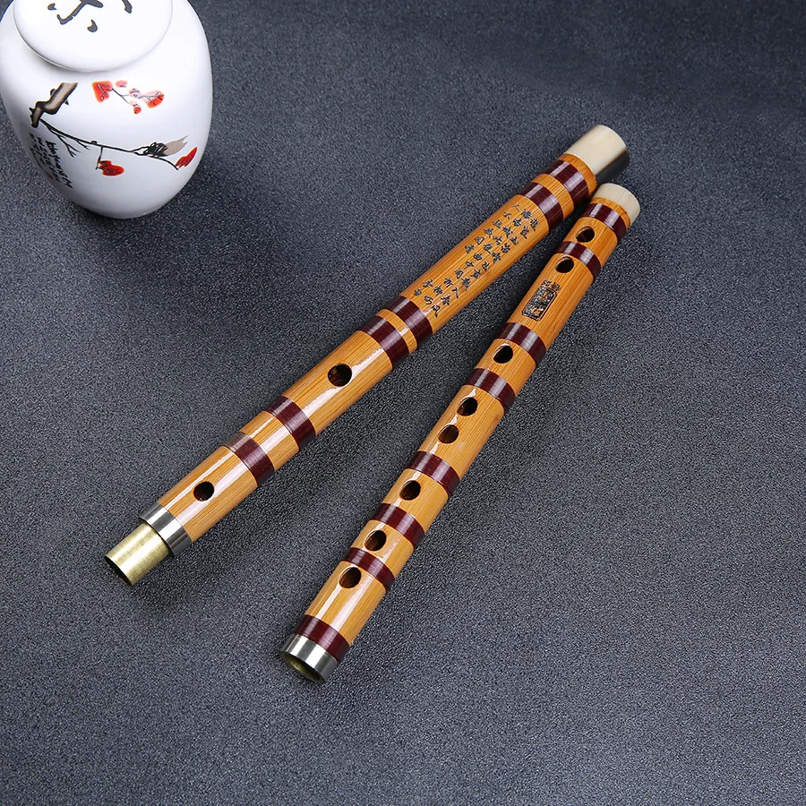 Refined Bitter Bamboo Flute Chinese Musical Instrument Dizi Key of G F for Beginer E D C Key Professional Playing Student