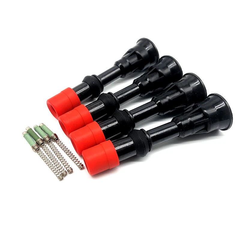 4 PCS Ignition Coil Rubber Boots 30520-PWA-003 With Spring And Electric Pole For HONDA civic Hybrid  Fit 1.3 front row