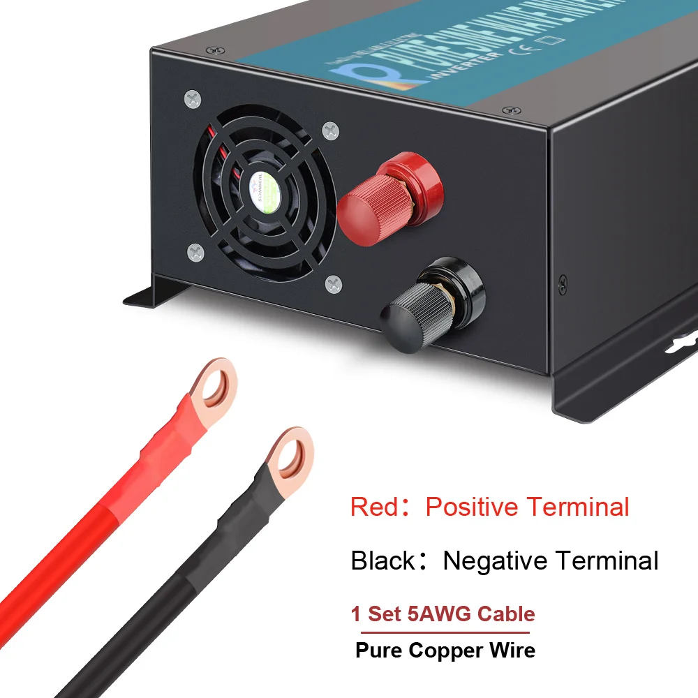 Pure Sine Wave Power Inverter 300Watt 12V DC to 220V AC Solar Generator Inverter Converter Solar System 12V/24V/48V to 120V/220V