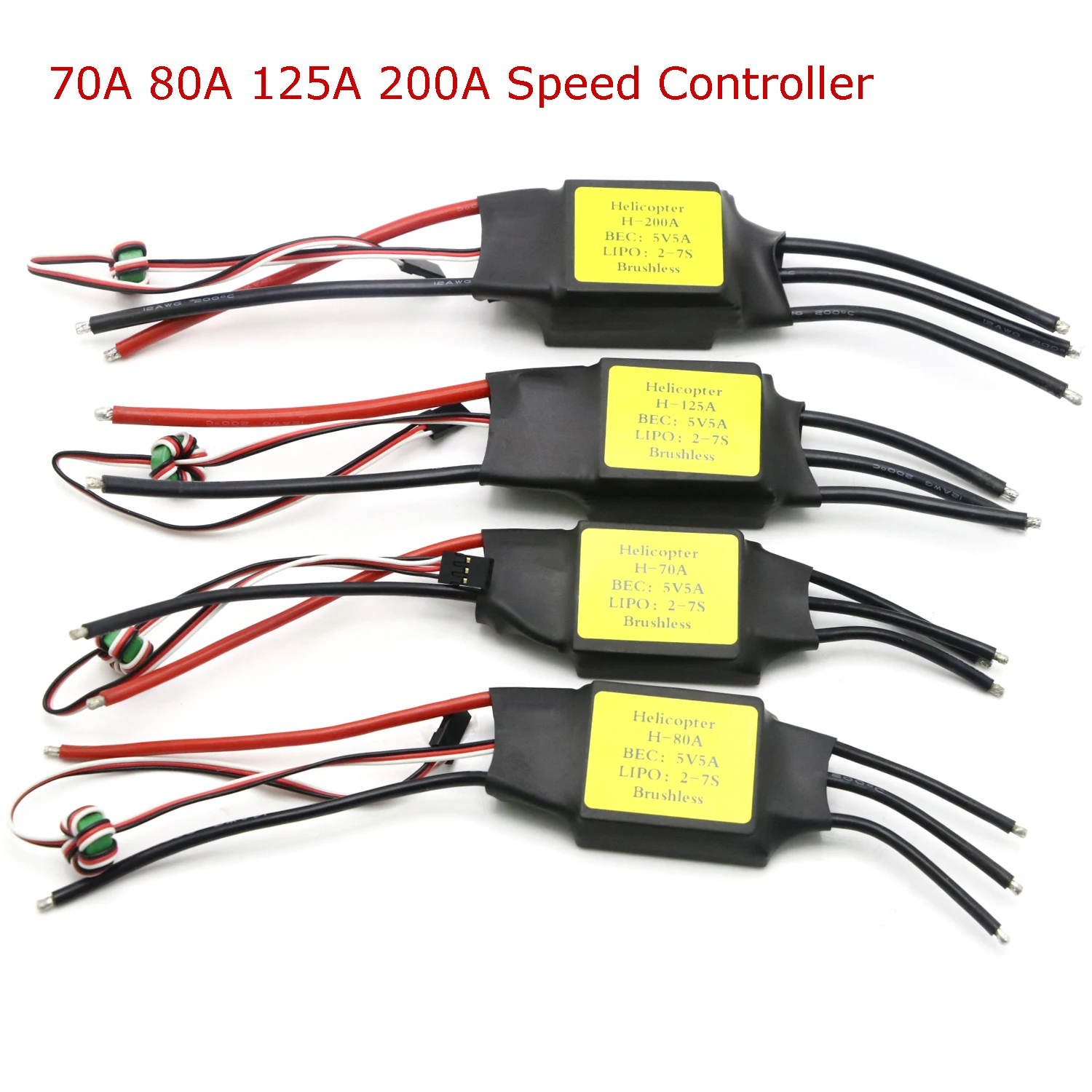 

Mitoot RC ESC 70A 80A 125A 200A Brushless ESC Speed Controller 5V 5A UBEC With Slow Start For RC Airplanes Helicopter RC Drone