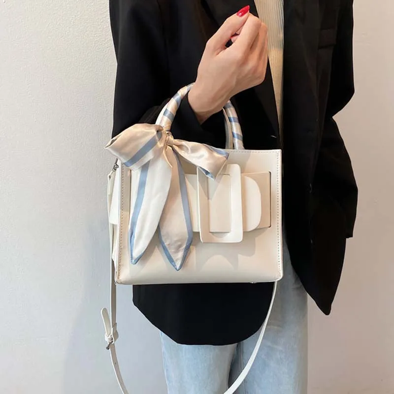 Szaliki torby Crossbody kobiety top-uchwyt nici PU skóra duża pojemność wzory eleganckie codzienne klapy Ulzzang torba wysokiej jakości Ins