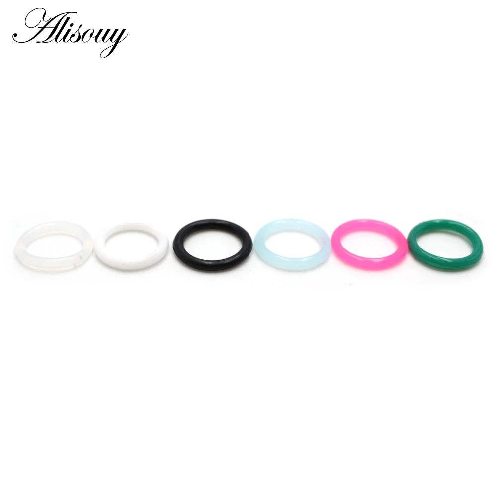 Alisouy 100pcs Rubber Silicone Seal Circle O-Rings Switch Dampeners Industrial Crafts DIY Jewelry For Ear Taper Expander Tunnels