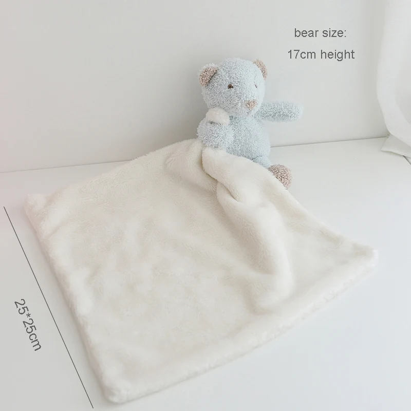 Cute Cartoon Bear Doll Newborn Baby Comforter Blankie Soothing Towel 25*25CM Infant Soft Appease Stuffed Toys For 0-12 month