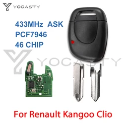 YOCASTY 433Mhz PCF7946A VAC102 Auto Chiave A Distanza di Fob di Ricambio per Renault Kangoo Clio 2001 2002 2003 2004 2005 2006 2007 2008