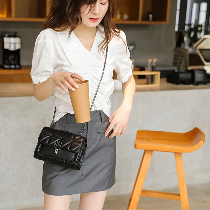 Luxury Designer Bags Women Leather Chain Crossbody Bags For Women Handbags Shoulder Bags Messenger Female Clutch