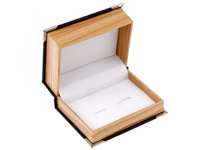 Hotsale New Cufflinks Box 10pcs/lot PU Material With Wooden Decoration Quality Cuff Links Gift Box Cufflinks Display Box