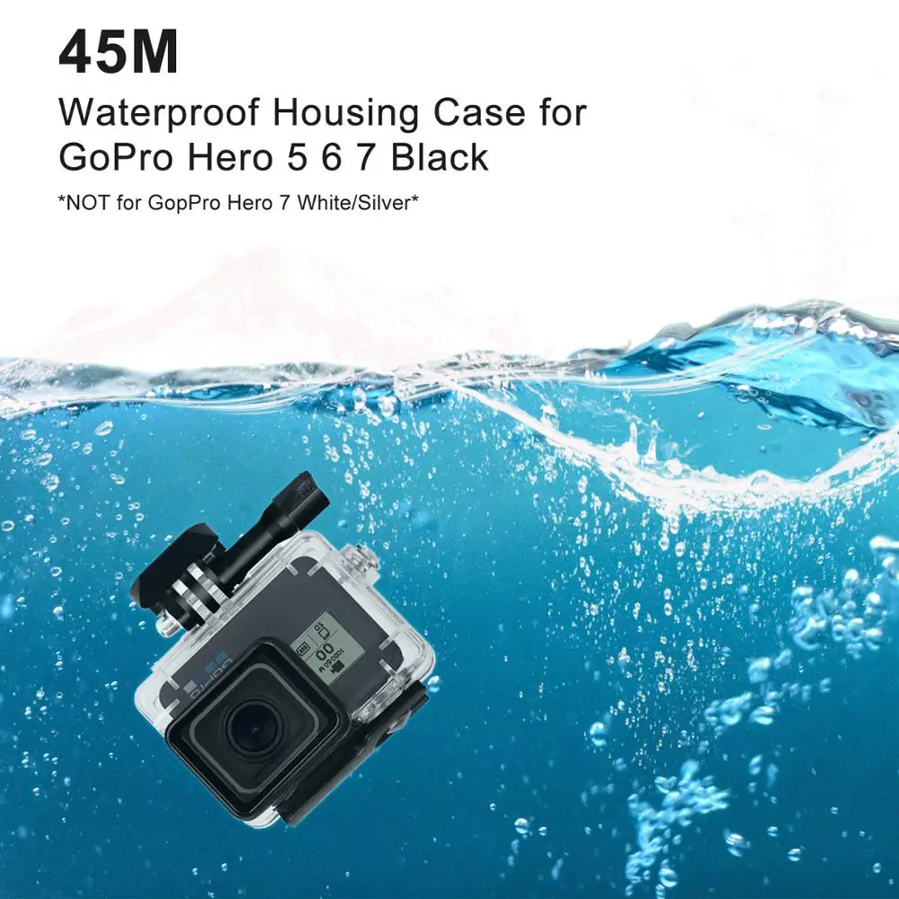 45M Custodia Impermeabile per GoPro Eroe 5 6 7 Nero Diving di Protezione Subacquea Dive Copertura per Go Pro sacchetto filtro Accessori