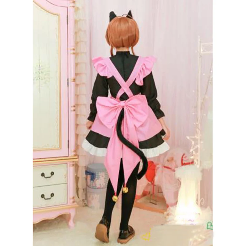 Zhomecos disfraz de Anime Captor Sakura, Kinomoto Sakura, gato, mucama, Lolita