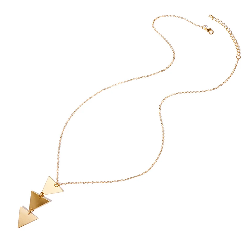 fashion necklace for women Long chain metal smooth triangle one piece Pendant Chains aesthetic Accessories neck Gift wholesale