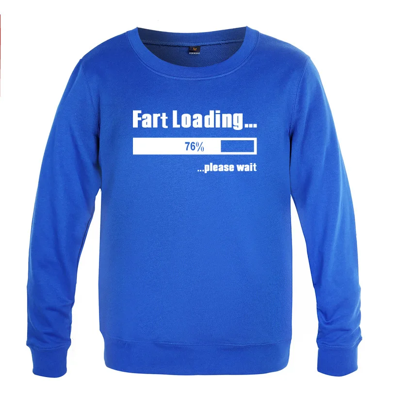 

Fart Loading Joke Funny Sweatshirts Men Spring Autumn Long Sleeve O-Neck Pullover Casual Male Streetwear Hoodie Sport Fitness