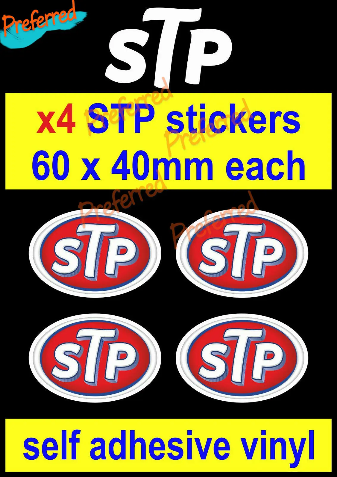 4 STP Sponsor Moto GP Motorsport Stickers for Toolbox Workshop Van Bike Car Decals Cover Scratches Waterproof Car Sticker Decal