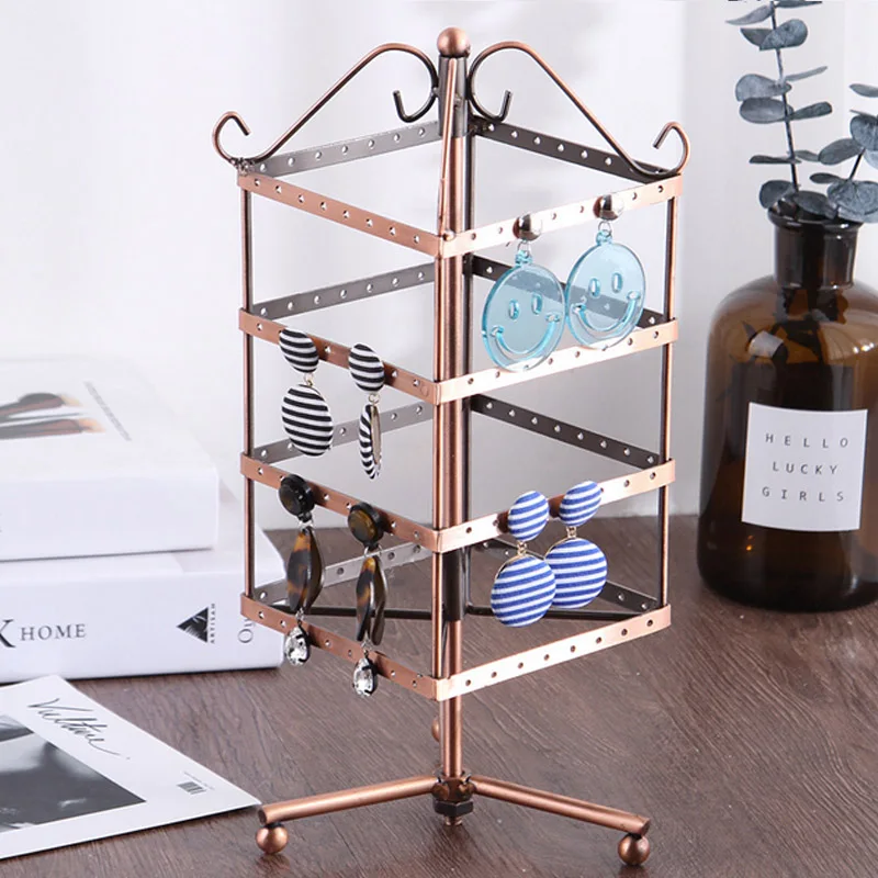 Hot Sale New 4 Colors 128 Holes Earrings Stand Jewellery Organization Multifunctional Display Necklace Jewelry Display Holder