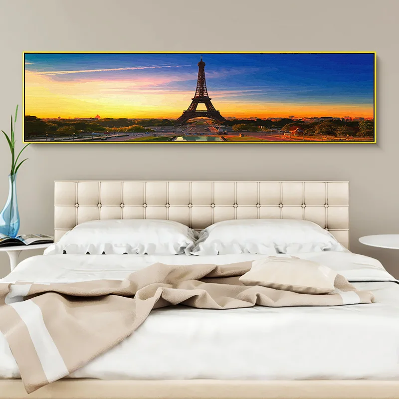 

New Large Size DIY Painting By Numbers Paris Tower Sunset Landscape Oil Painting Paint By Numbers Wall Art Picture Home Decor