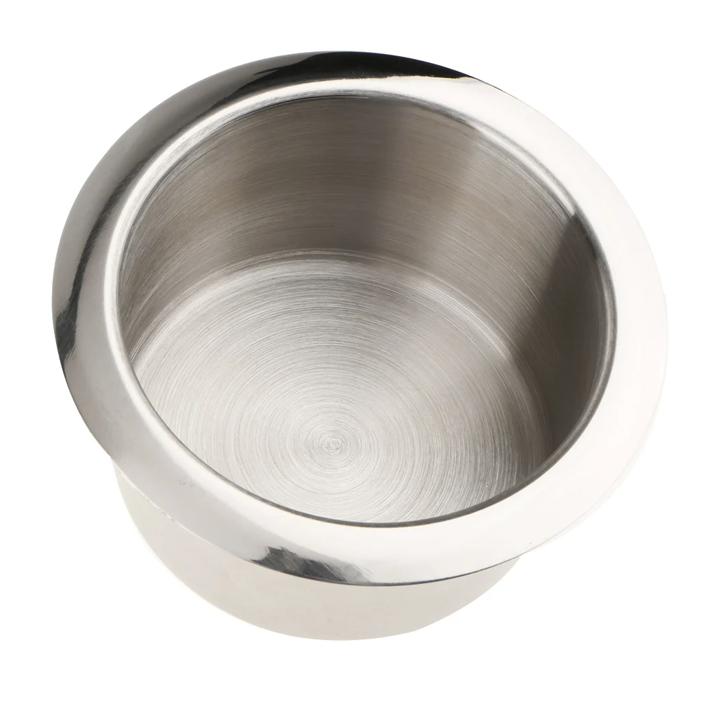 Stainless Steel Poker Table Cup Holder Inserts For Car Boat Truck Marine - 84x55mm