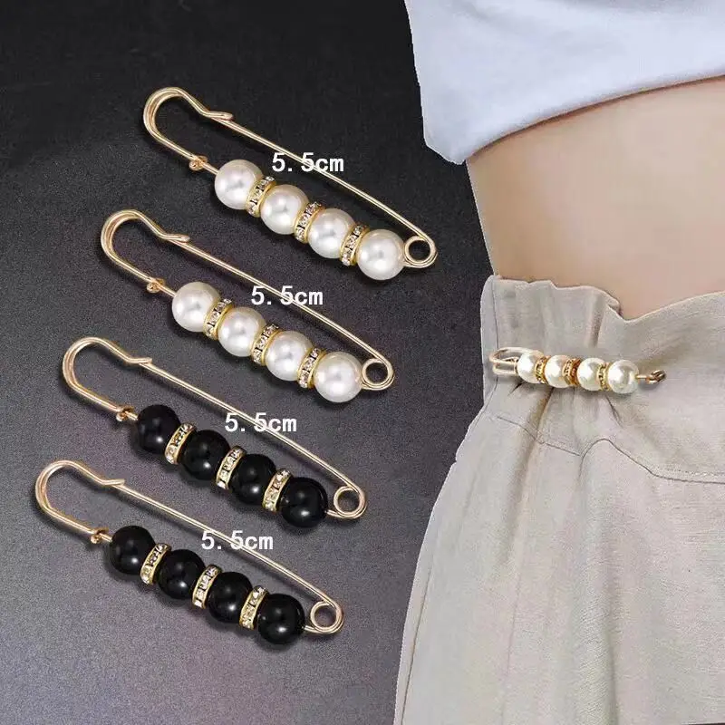 Good Quality Pearls Crystal Brooches For Women Waist Tighting Clap Anti Exposed Safty Recommend