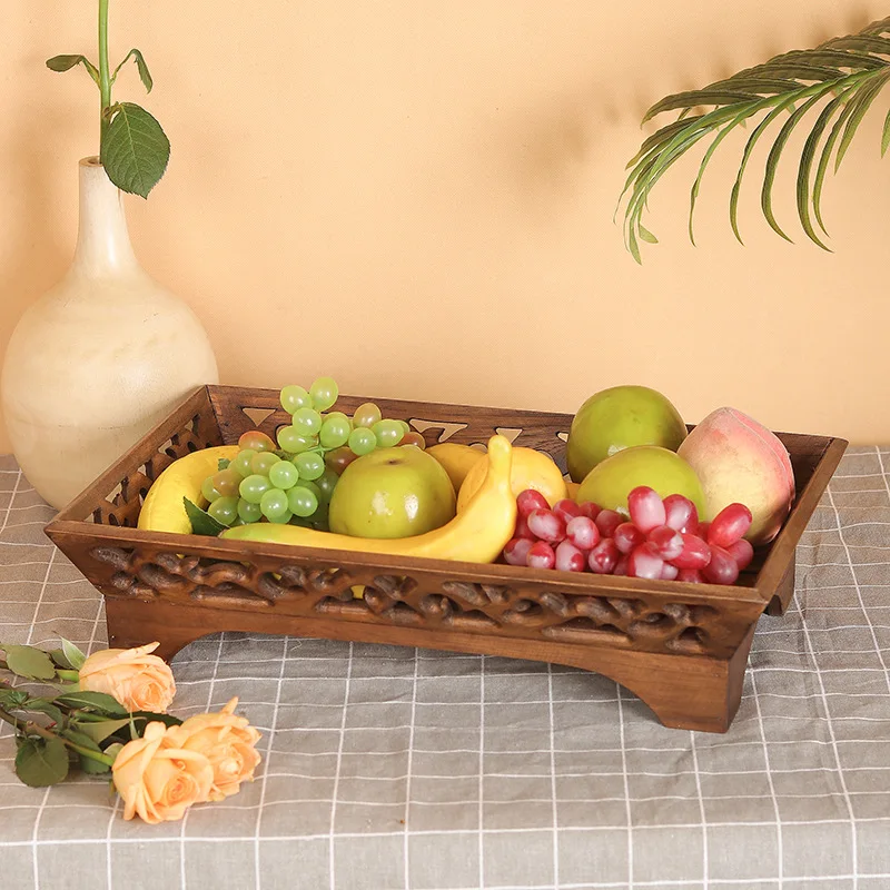 

Vintage Wood Home Food Tea Serving Dinner Lap Trays Rectangular 31x 23x 12cm