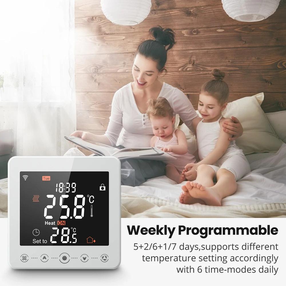 AVATTO WiFi Thermostat Temperature Controller,Tuya Smart Thermostat Water/Electric Heating Works with Alexa Google Home