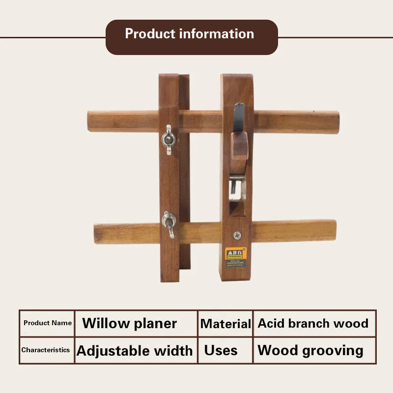 Gratis Ongkir Woodworking Planer ปรับ Willow ร่องกบไม้เครื่องมือ Slotting Planer Carpenter Hand Planer