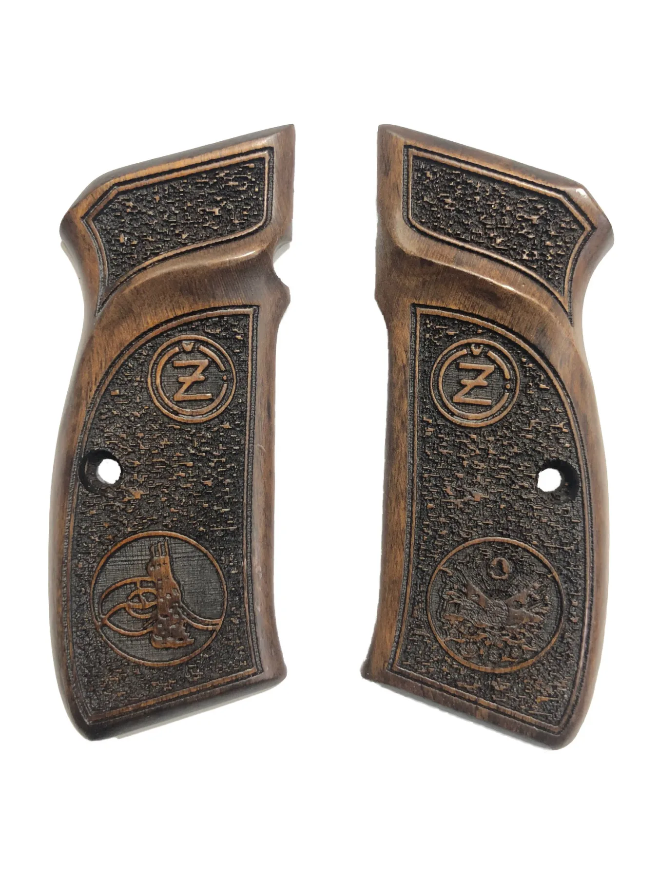 

CZ75 Ottoman With Logo Monogram and Starboard Model Laser Cutting Wooden Grip Mod9