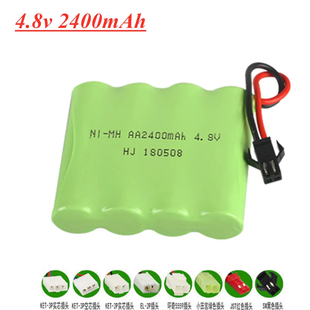 4.8 فولت 2400mAh NiMH بطارية ل سيارة لعبة تحكم عن بُعد قارب الإضاءة الكهربائية الإضاءة المرافق الأمنية 4 * AA 4.8 فولت بطارية قابلة للشحن حزمة