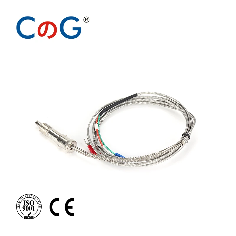 WRNT-01 1-10m Bayonet M12 K Type  J Compression Spring shielded wire Thermocouple Temperature Sensor for Temperature Controller