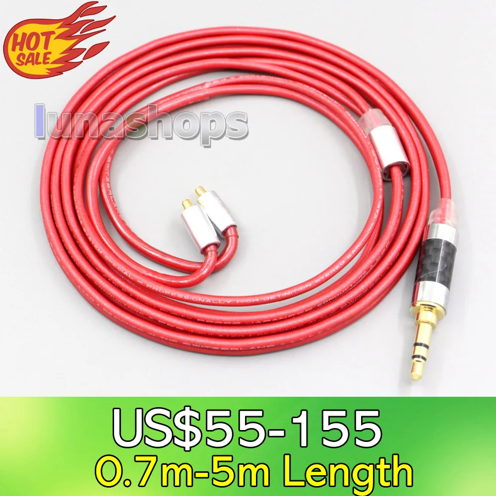 

LN006684 4.4mm XLR 2.5mm 3.5mm 99% Pure PCOCC Earphone Cable For Dunu T5 Titan 3 T3 (Increase Length MMCX)