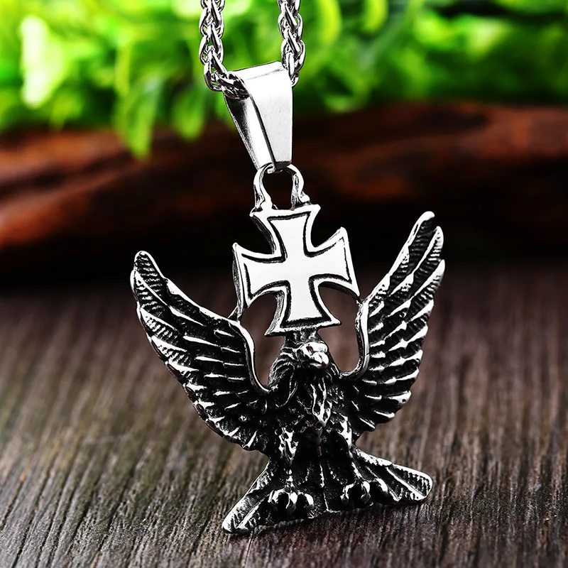 Beier Stainless Steel Punk cross eagle Pendant Chain Necklace men Jewelry LLBP8-231P