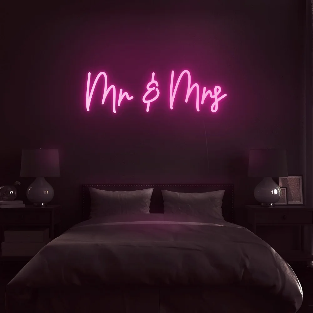 

Mr & Mrs Flex Led Custom Neon Sign Light Ins Wall Decor 12V 3D Wedding party marriage decoration