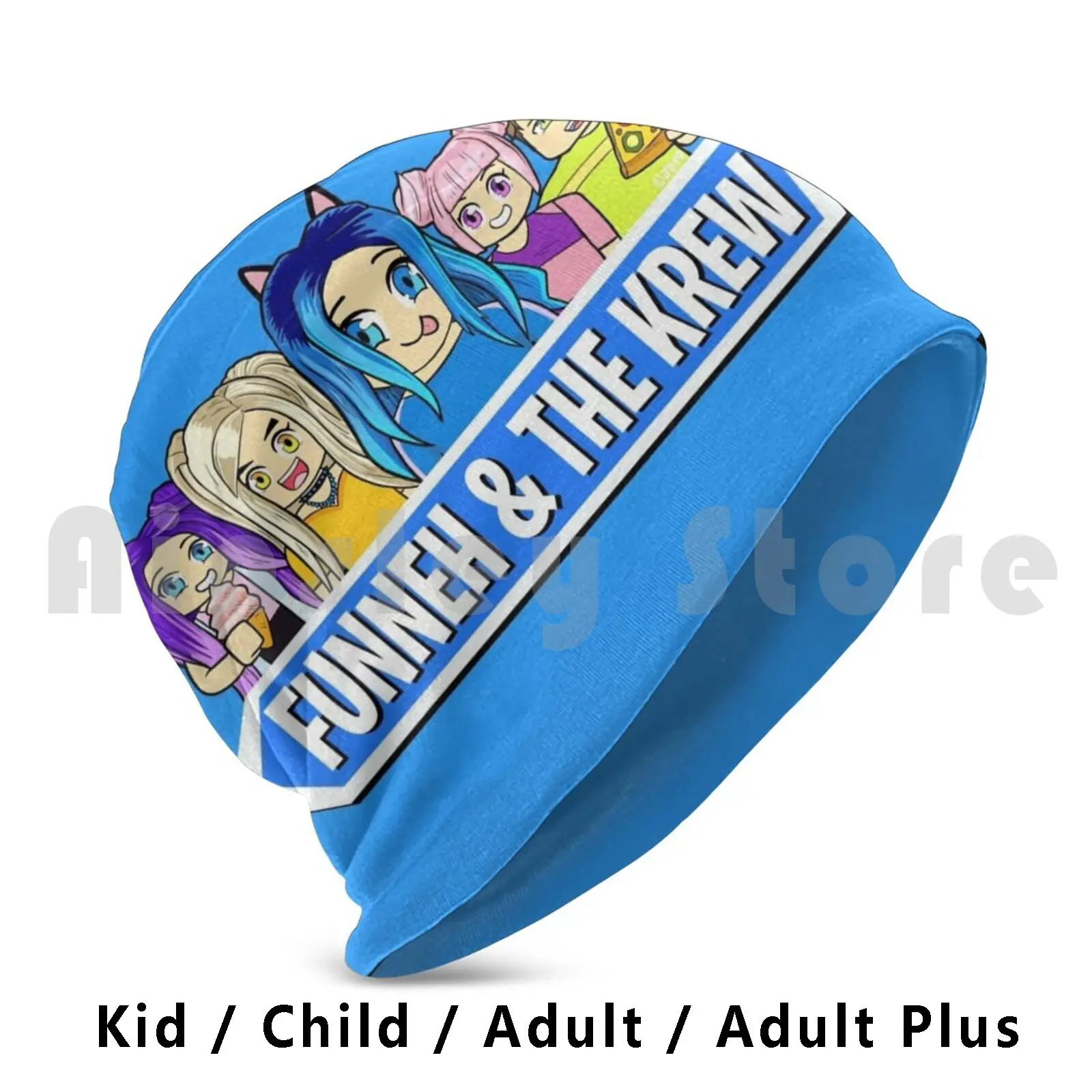 Blox Krew Beanie Hedging Cap DIY Print Cushion Funneh Itsfunneh Its Funneh Lunar Draco Gold Manga Manga Girl Anime Anime