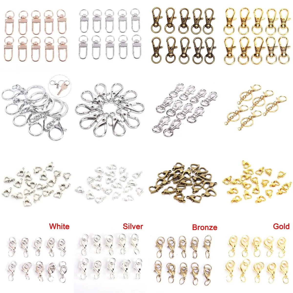 10/20pcs Snap Lobster Clasp Hooks Silver，Gold Plated DIY Jewelry Making Findings For Keychain Neckalce Bracelet Supplies