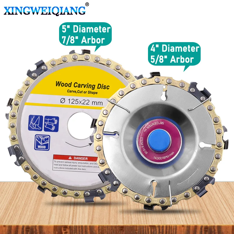 Wood Carving Disc Woodworking Chain Grinder Chain Saws Disc Chain Plate Tool for 125MM 115MM Angle Grinding 5 Inch 4 inch