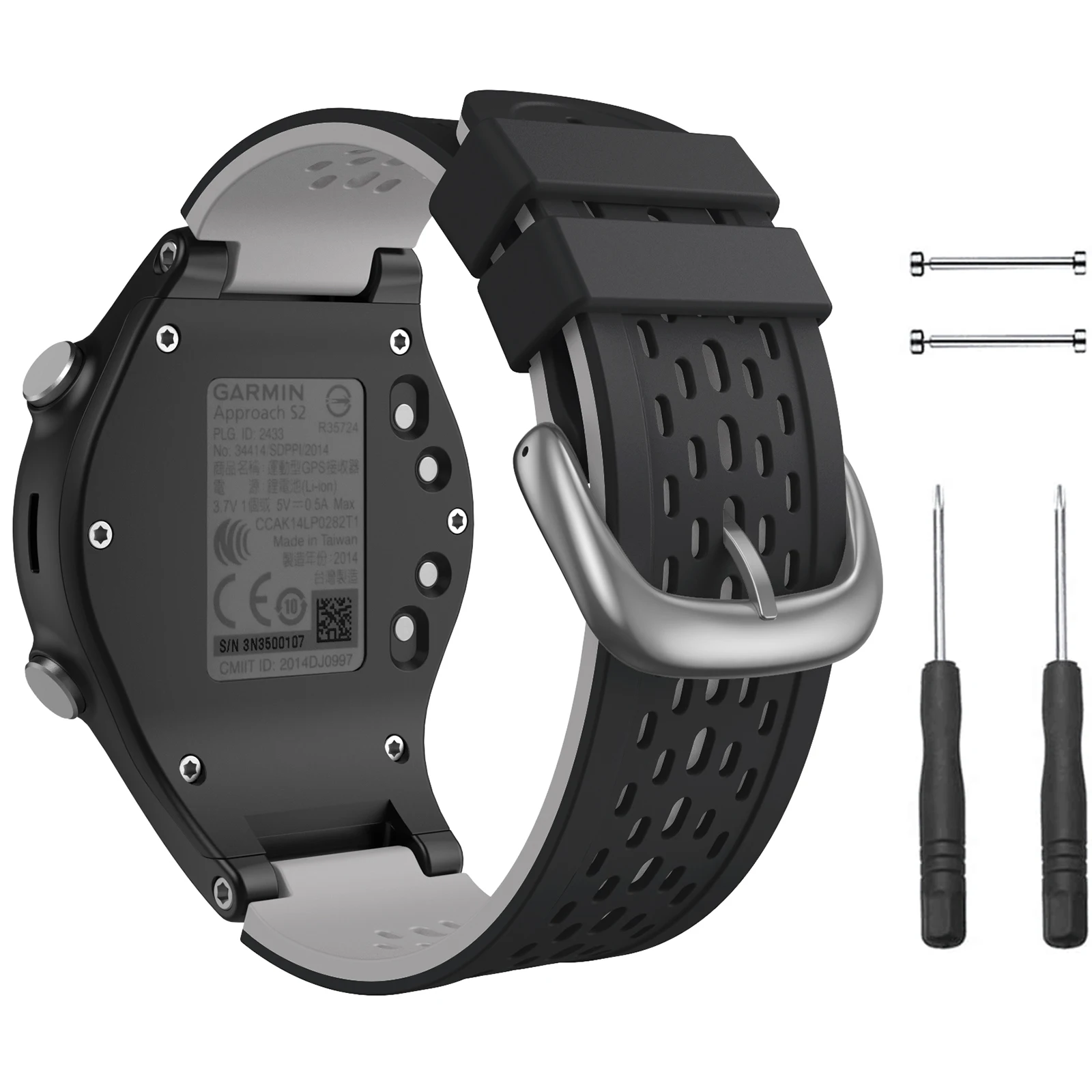 ANBEST Two-color Watchband for Garmin Approach S2/S4 Soft Silicone Starp for Garmin Approach S2 Fashion Smart Watch Accessories