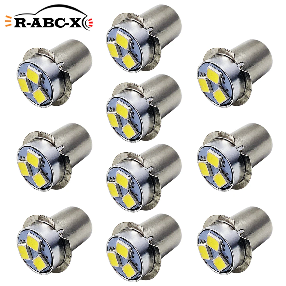 

RUIANDSION 10Pcs PR2 P13.5S LED Bulb Nonpolar 3V 4.5V 6V 12V 18V Flashlight Replacement 2835SMD Warm White 2Cells 3D 6D Maglite