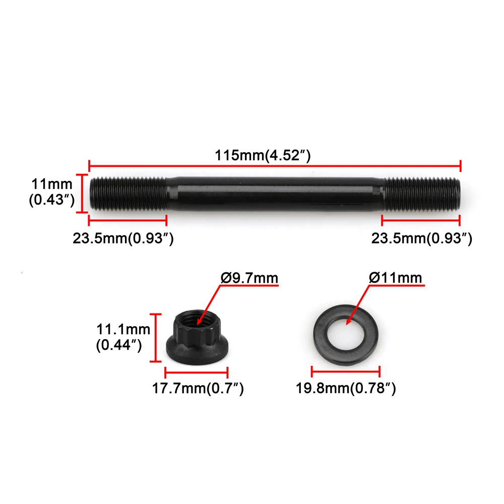 For EVO8 EVO9 & Mitsubishi Eclipse 94-up 4G63 7-bolt 11mm cylinder Head stud kit fit