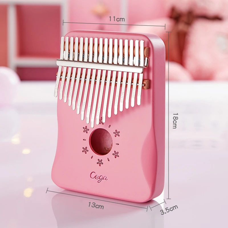 Cega Pink Thumb Piano 17 Keys Kalimba Wooden Double Finger Keyboard Piano Mini Kalimbas Musical Instruments Girl Christmas Gifts