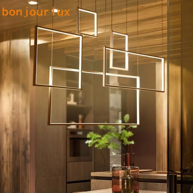 Modern LED DIY Square chandelier acrylic lights for dinning living room Square hanging lamp Chandelier light Fixture 110v 220v