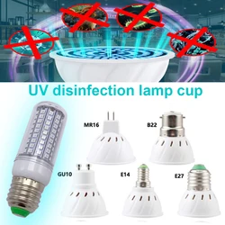 UV Sterilizer E27 E14 B22 LED Ultraviolet Light Bulb 110V 220V GU10 UV Desinfection Lamp MR16 E12 UVC Germicidal Light Antivirus