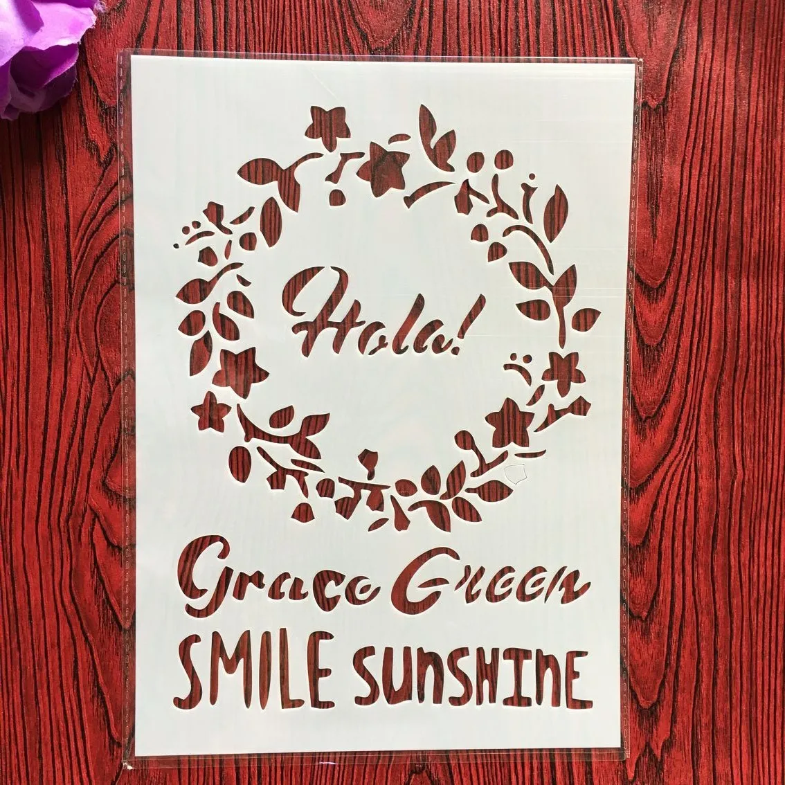 A4 29 * 21cm SMILE SUNSHINE DIY Stencils Wall Painting Scrapbook Coloring Embossing Album Decorative Paper Card Template