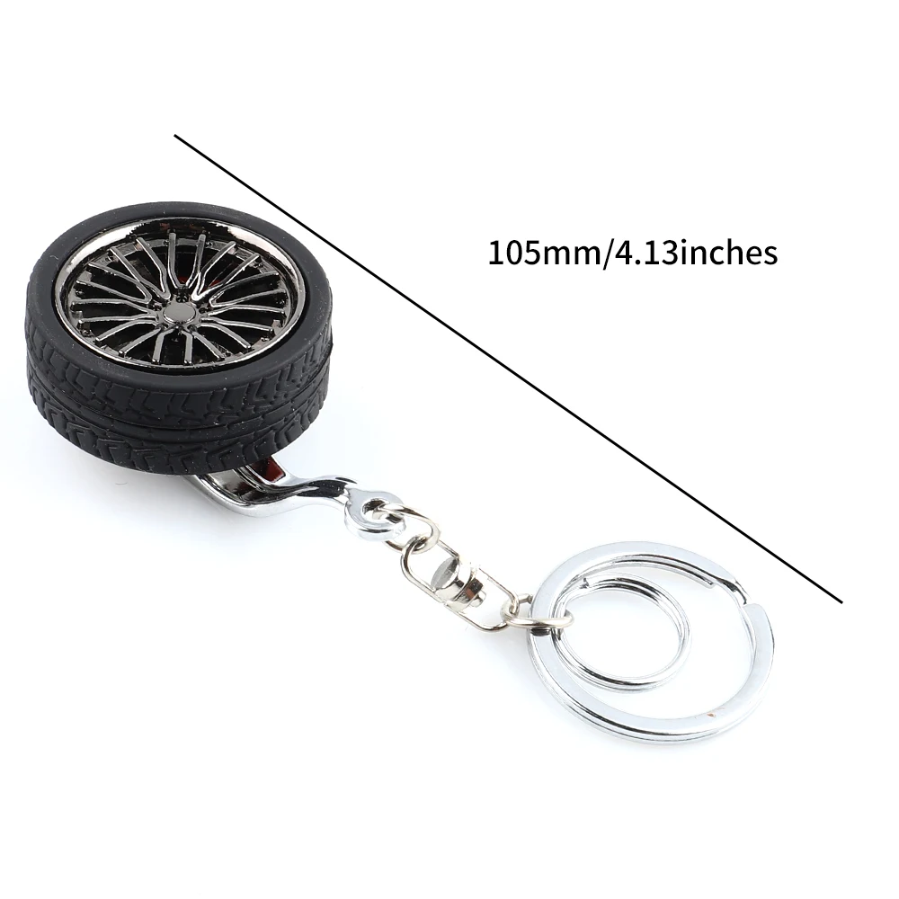 Metal Rim Brake Calipers Keychain JDM Car motorcycleTire Rubber key Ring Car style