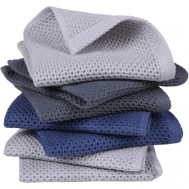 Cleaning Cloth Household Strong Absorbent Rag Waffle Cotton Kitchen Towel Fast Drying Soft Home Cleaning Tool Cleaning Towels