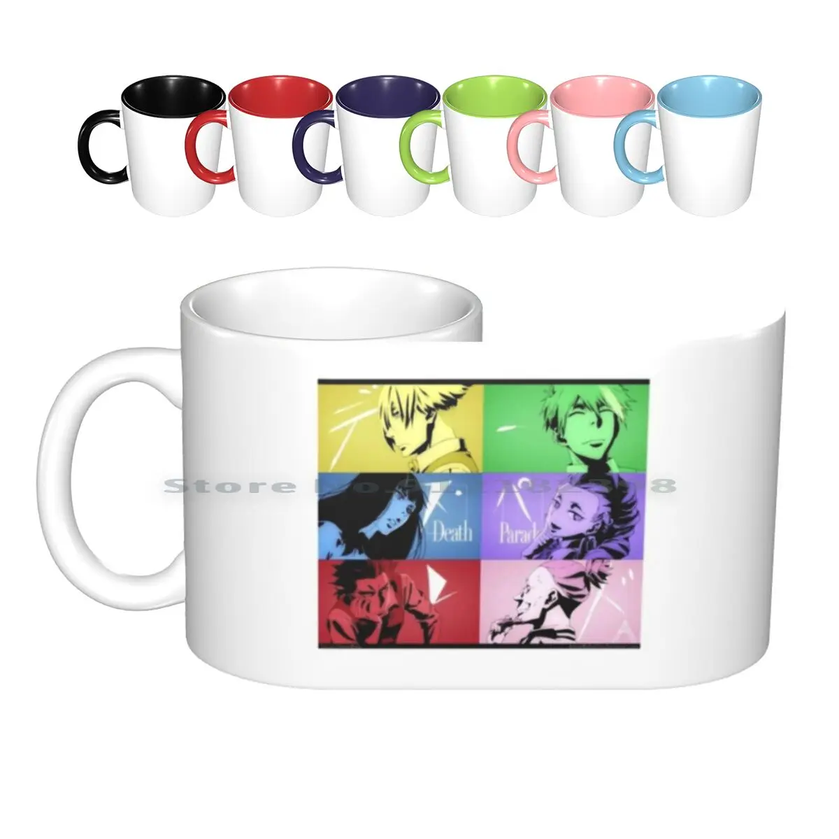 Death Parade Character Logo Ceramic Mugs Coffee Cups Milk Tea Mug Death Parade Anime Characters Creative Trending Vintage Gift