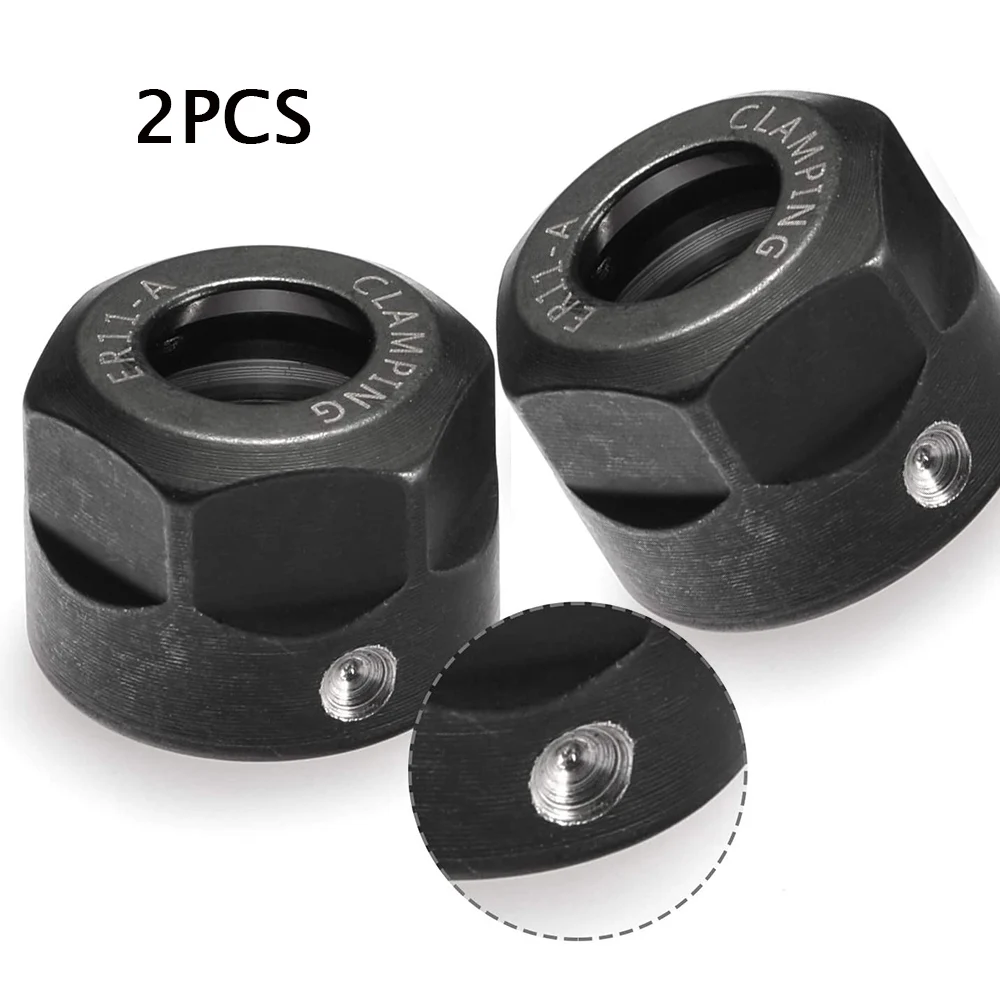 2pcs ER11-A Collet Clamping Nut With Dynamic Balance Holes for CNC Milling Chuck Holder Lathe