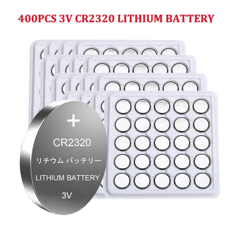 400PCS CR2320 BR2320 DL2320 ECR2320 3v button battery 2320 batteries car remote control