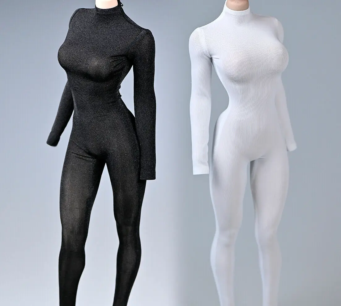

1/6th Soldier jumpsuit Stretch Ice Silk Bodysuit Model for 12" Female
