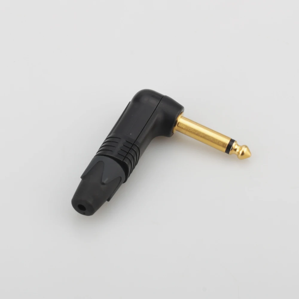 

1Piece Neutrik 24K Gold Plated Right angle mono Jack 6.35mm Luxury Microphone Plug Speaker Connector 6.35mm Mono Plug Assembly