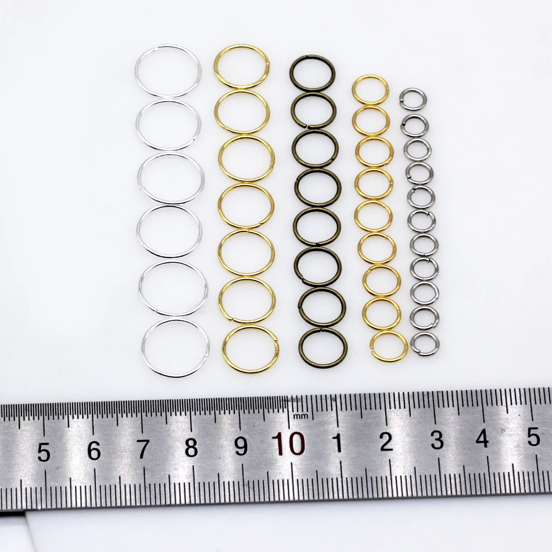 4/5/6/7/8/10/12mm Alloy gold/silver/bronze/Stainless Steel Close split jump rings connectors pendants jewelry making