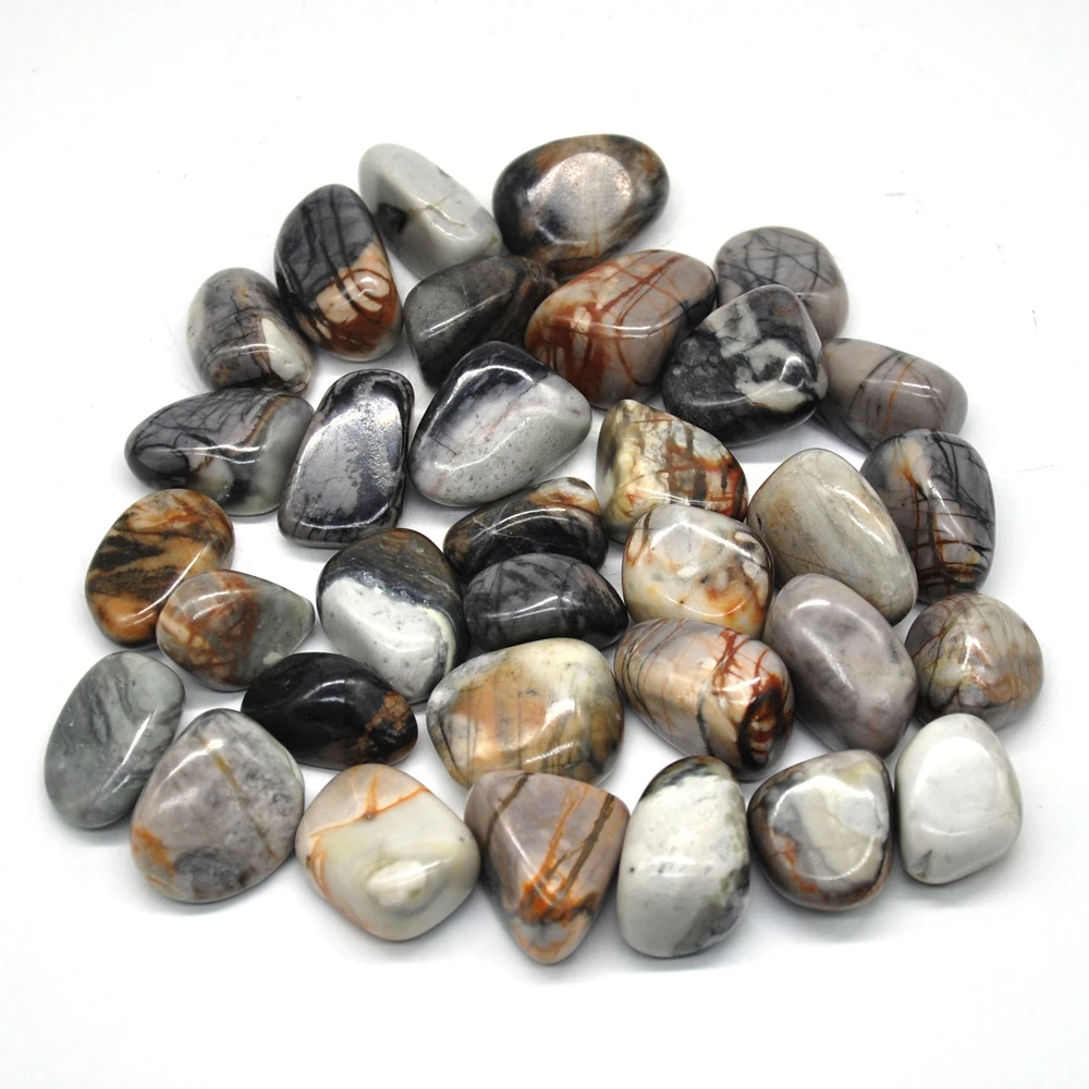 100g Natural Picasso Jasper Tumbled Stones Bulk Healing Crystals Reiki Polished Gemstones Gem Raw Aquarium Decoration Minerals